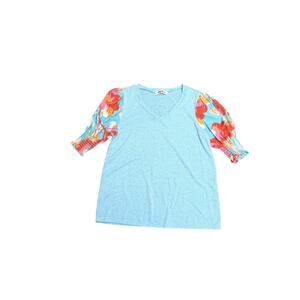 Haptics Holly Harper Women's Size S T-shirt With Floral Sleeves